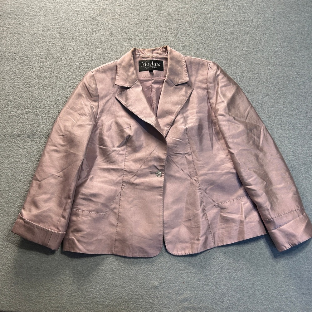 Moshita Couture Blazer Jacket Womens 16 Pink Satin Dressy Formal Wedding‎ Career